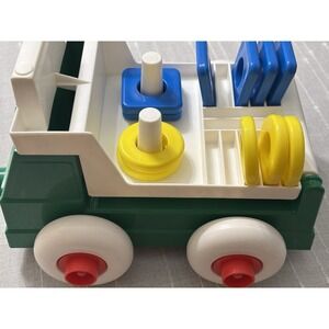 Vintage 1983 Johnson & Johnson STACK & DUMP TRUCK Toy 80s Toddler Baby USA Made